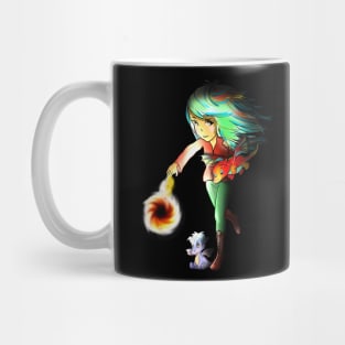 half-elf girl, baby dragons, and a fireball. For rpg, fantasy and dnd fans Mug